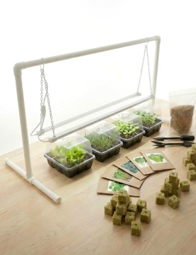 Kit completo per la germinazione idroponica: semenzaio + led + vassoi + semi