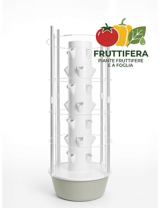 28-Plant Fruiting Hydroponic Tower with Full Spectrum Grow LED Lights