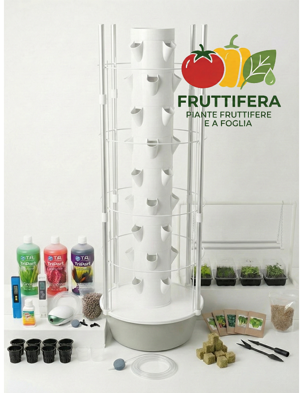 All-Inclusive 36-Plant Fruiting Hydroponic Tower Kit with Grow LED Lights