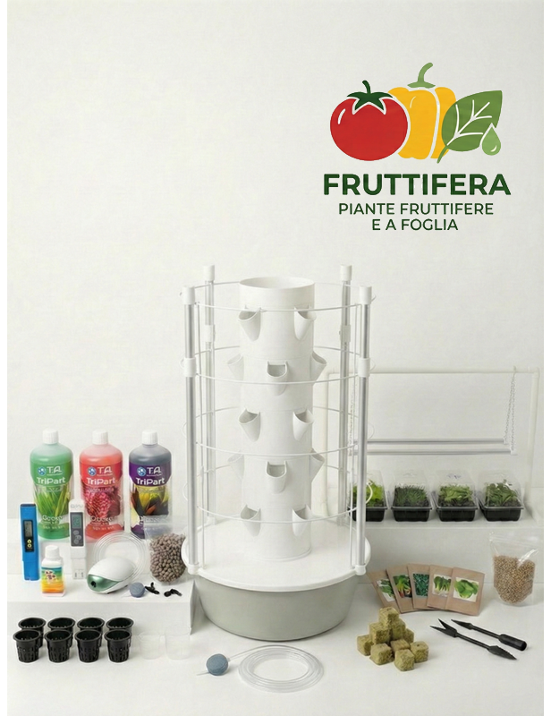 All-Inclusive 20-Plant Fruiting Hydroponic Tower Kit with LED Lights