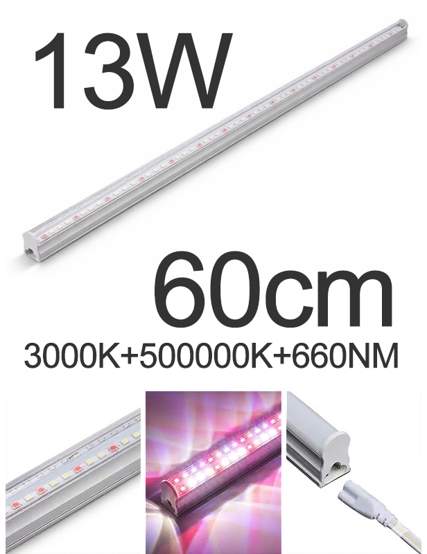 Barra Led T5 luce GROW 13W 3000K+5000K+660NM 60 cm
