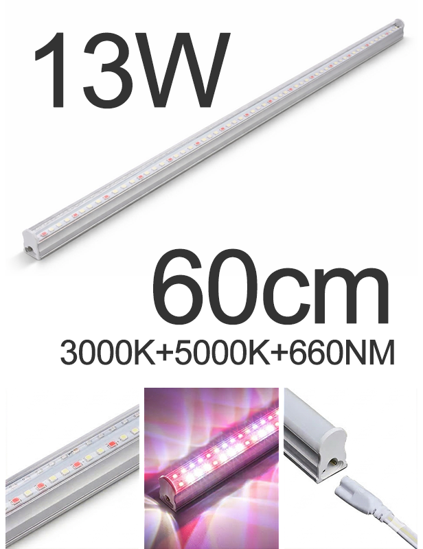 Barra Led T5 luce GROW 13W 3000K+5000K+660NM 60 cm