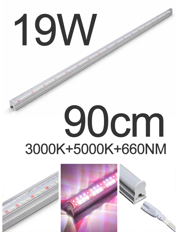 Barra Led T5 luce GROW 19W 3000K+5000K+660NM 90 cm