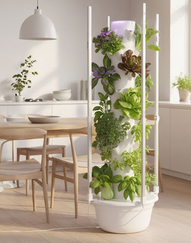 Best indoor hydroponic towers with LED lights for leafy greens