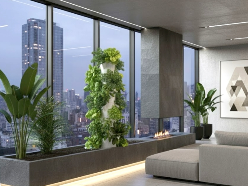 La Scenografia Verticale: Le Torri Idroponiche Domestiche come Sculture Viventi